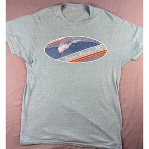 Outer Banks NC T Shirt Womens Blue Graphic Surf Wave Plus Size No Tag